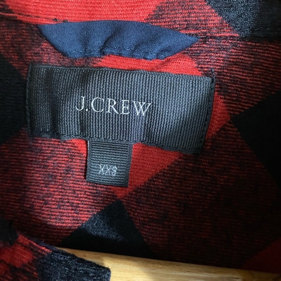 J. Crew Shirt Womens XXS Red Black Buffalo Plaid Wool Blend Flannel (Read ) - Picture 7 of 13
